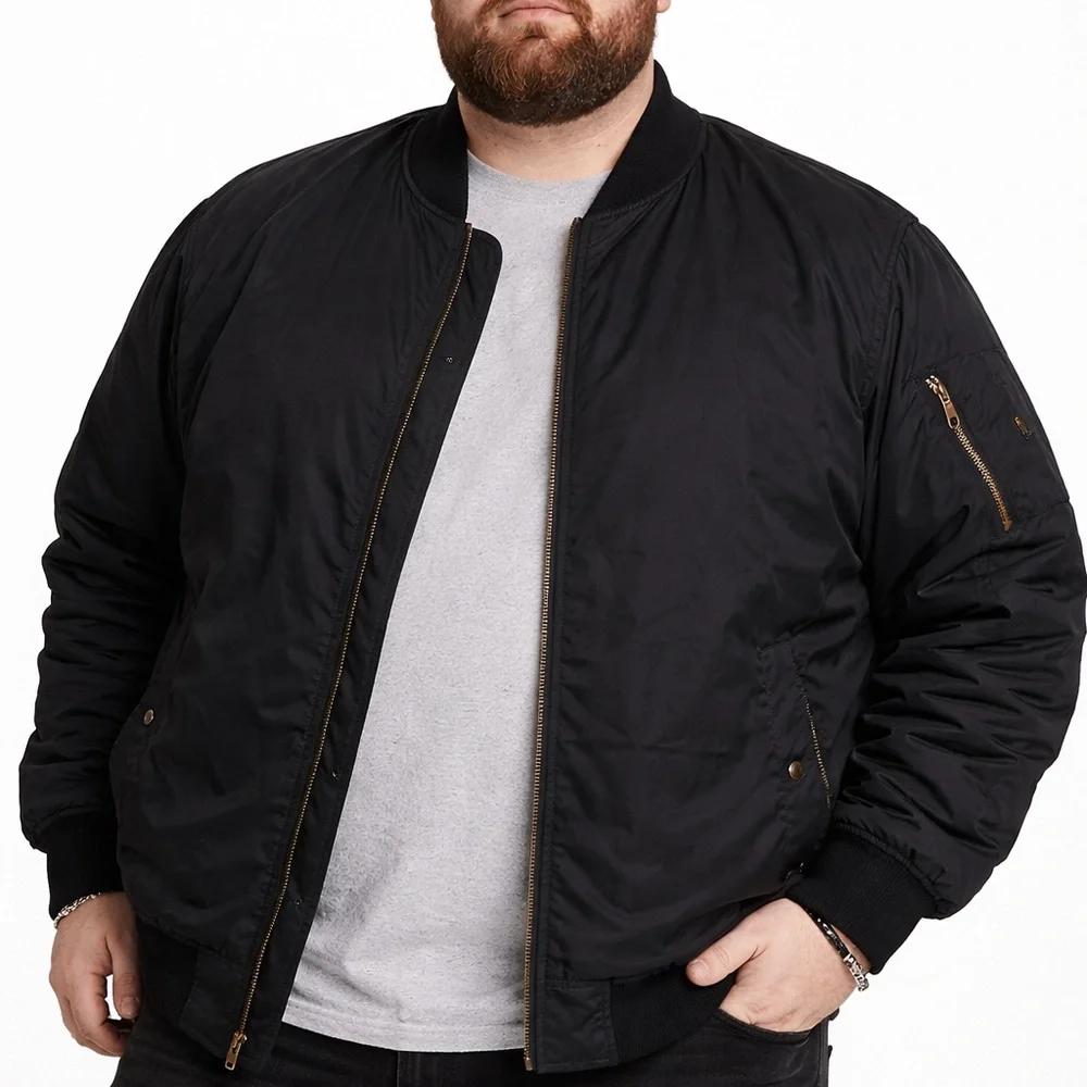 Yoki Black Bomber Jacket‎ 3XL Oversized Zip Streetwear